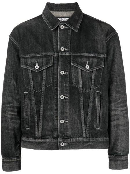 Long-Sleeve Washed-Denim Jacket