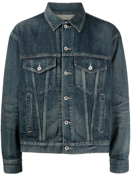 Long-Sleeve Washed-Denim Jacket