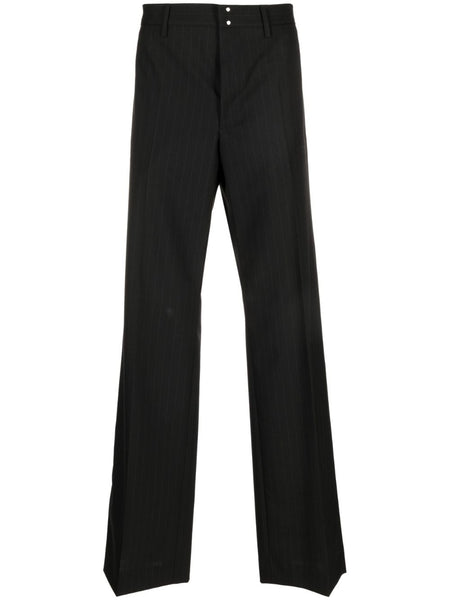 Pinstripe-Pattern Wide-Leg Trousers