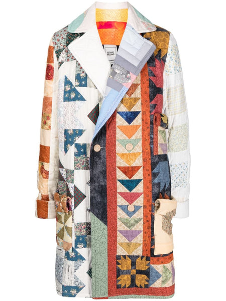 Double-Breasted Patchwork Coat