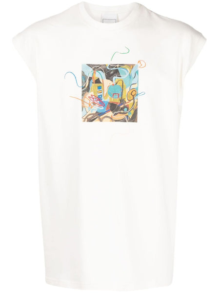 Graphic-Print Sleeveless T-Shirt