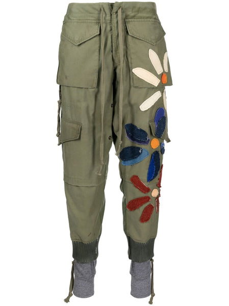 Floral-Patch Track Pants