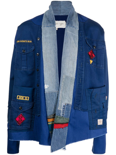 Patchwork-Style Patches Jacket