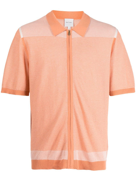 Zip-Up Organic-Cotton Polo Shirt