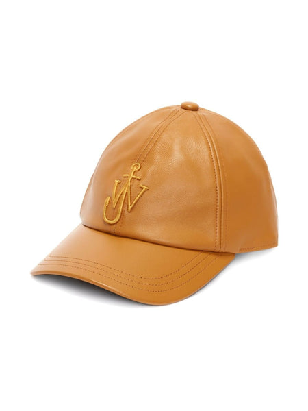 Logo-Embroidered Leather Baseball Cap