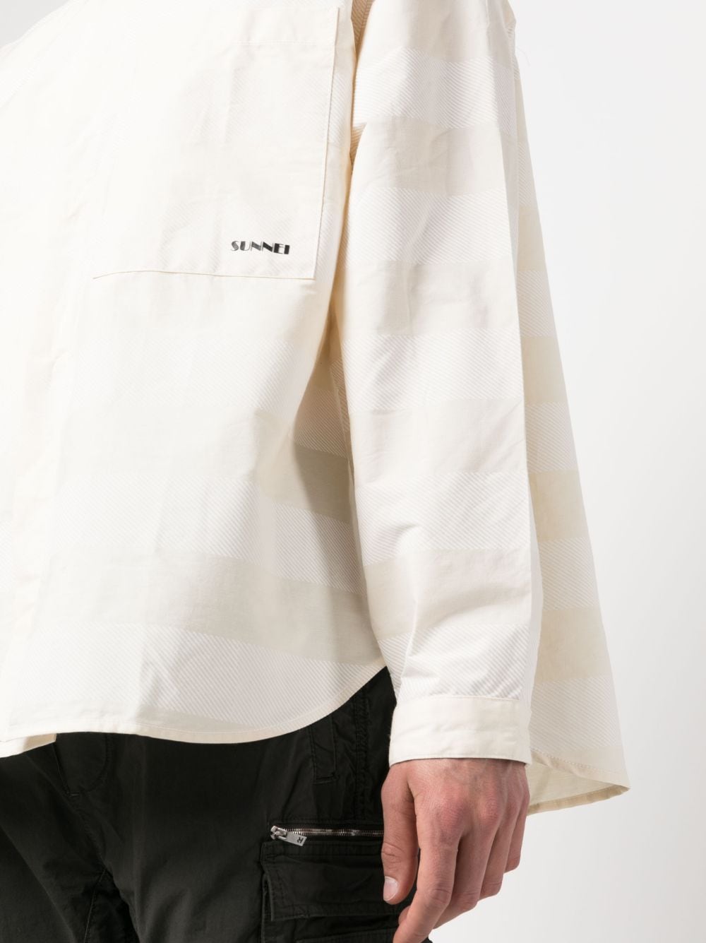 Stripe-Pattern Cotton Shirt