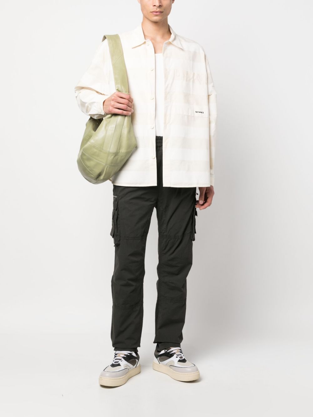 Stripe-Pattern Cotton Shirt
