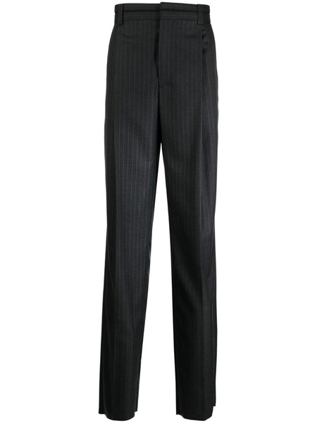 Tailored Striped Virgin-Wool Trousers