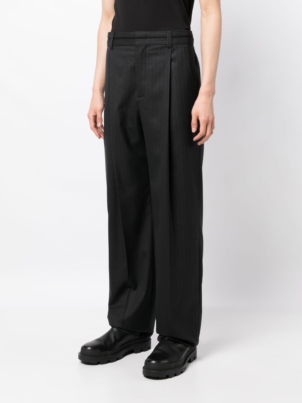 Tailored Striped Virgin-Wool Trousers