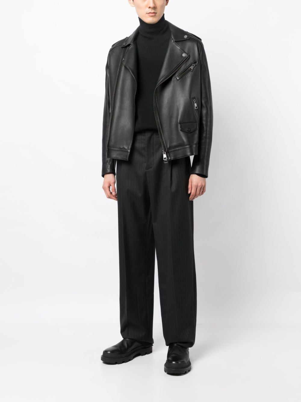 Tailored Striped Virgin-Wool Trousers