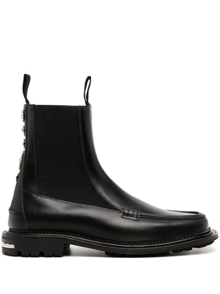 Embellished Leather Chelsea Boots