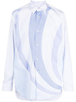 Striped Panelled Long-Sleeve Shirt