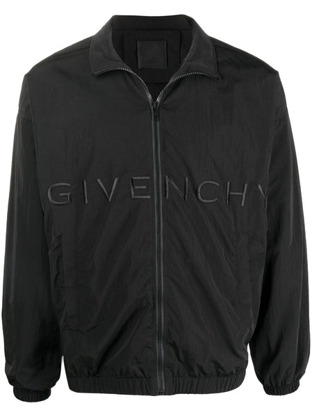 Embroidered-Logo Zip-Fastening Jacket