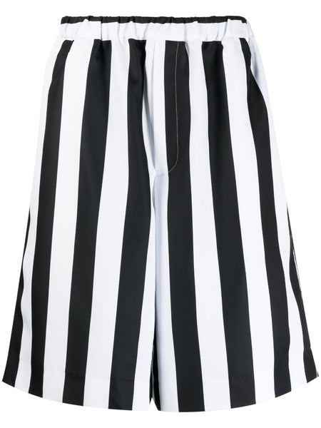 Striped-Print Knee-Length Shorts