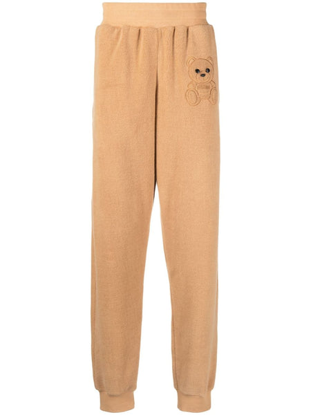 Embroidered-Teddy Fleece Track Pants