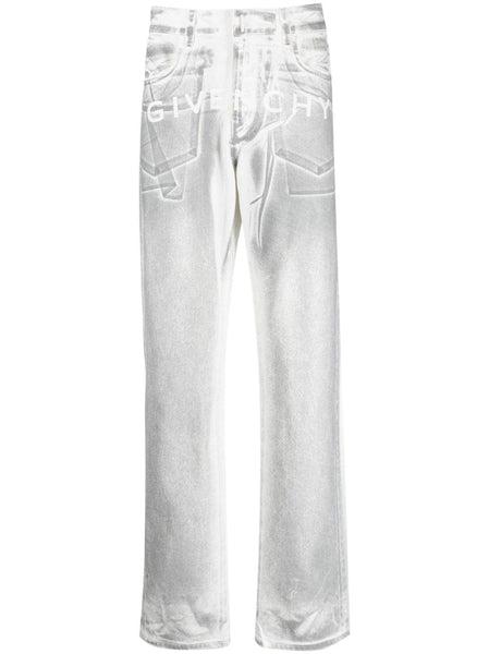 Givenchy Vip Logo Print Straight Leg Jeans The Business Fashion