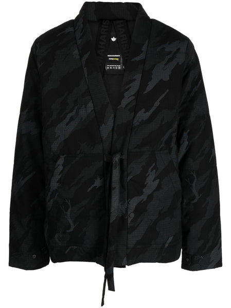 Bonsai Forest-Print Padded Jacket