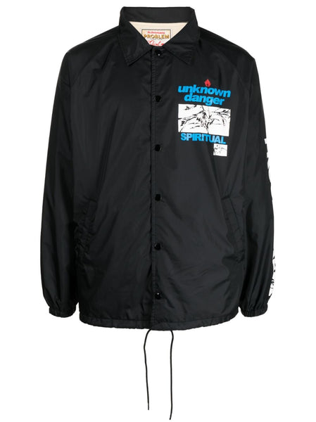 Graphic-Print Shirt Jacket