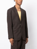Notched-Lapels Single-Breasted Blazer