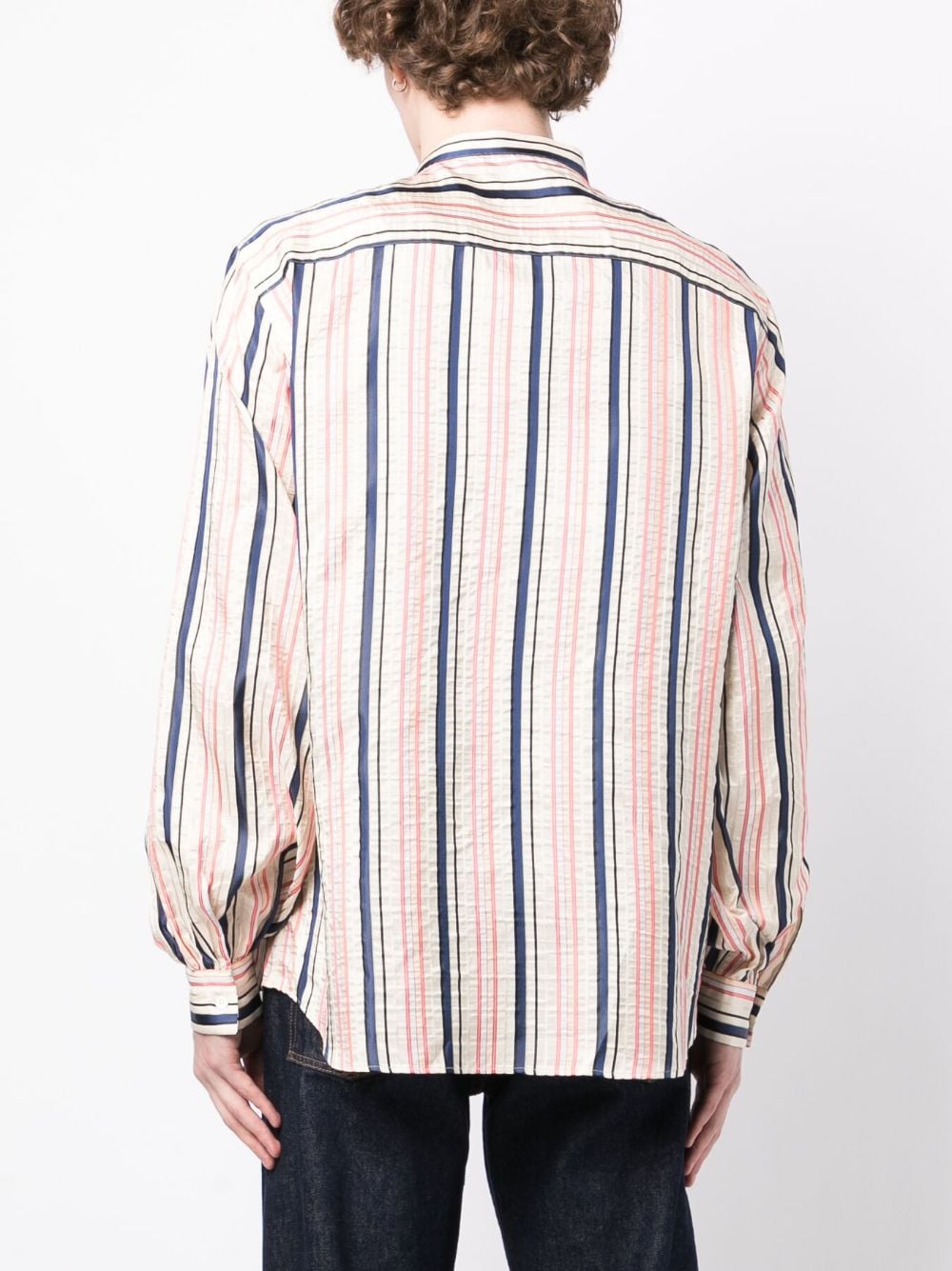 Stripes-Print Silk Shirt