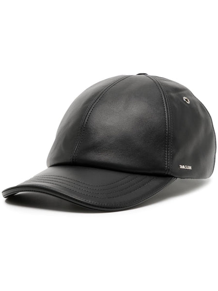 Logo-Plaque Leather Cap