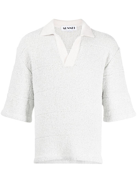 Short-Sleeve Knitted Polo Shirt
