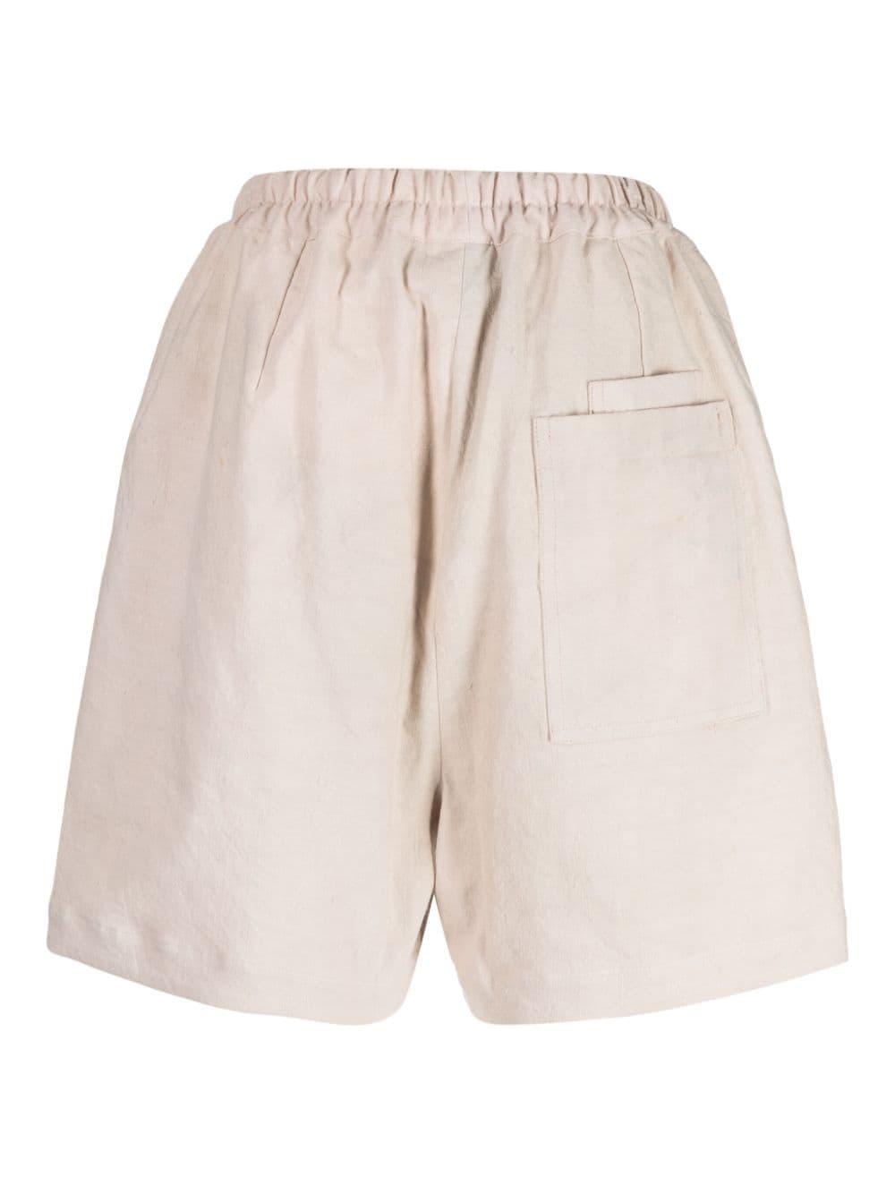Embroidered Linen-Cotton Shorts