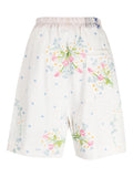Embroidered Linen Drop-Crotch Shorts