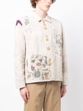 Embroidered-Patchwork Cotton Shirt Jacket