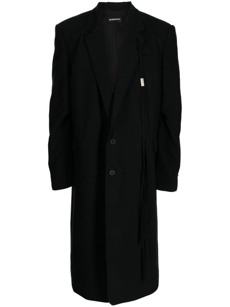 Long Tailored Buttoned Cotton Coat