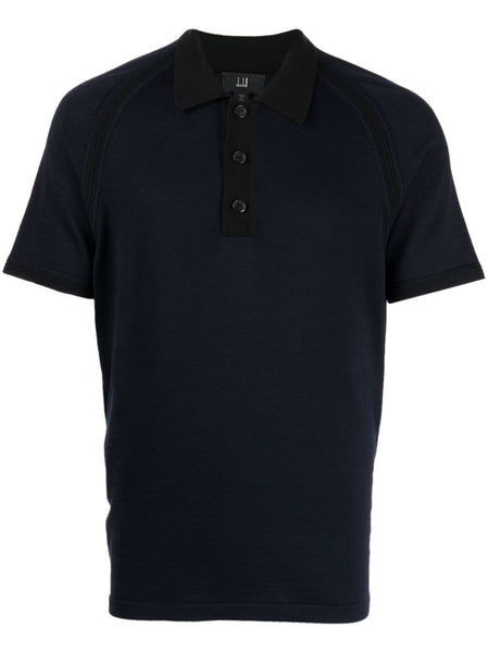 Short Raglan-Sleeve Wool Polo Shirt