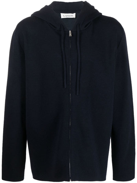 Logo-Embroidered Knit Wool-Blend Hoodie