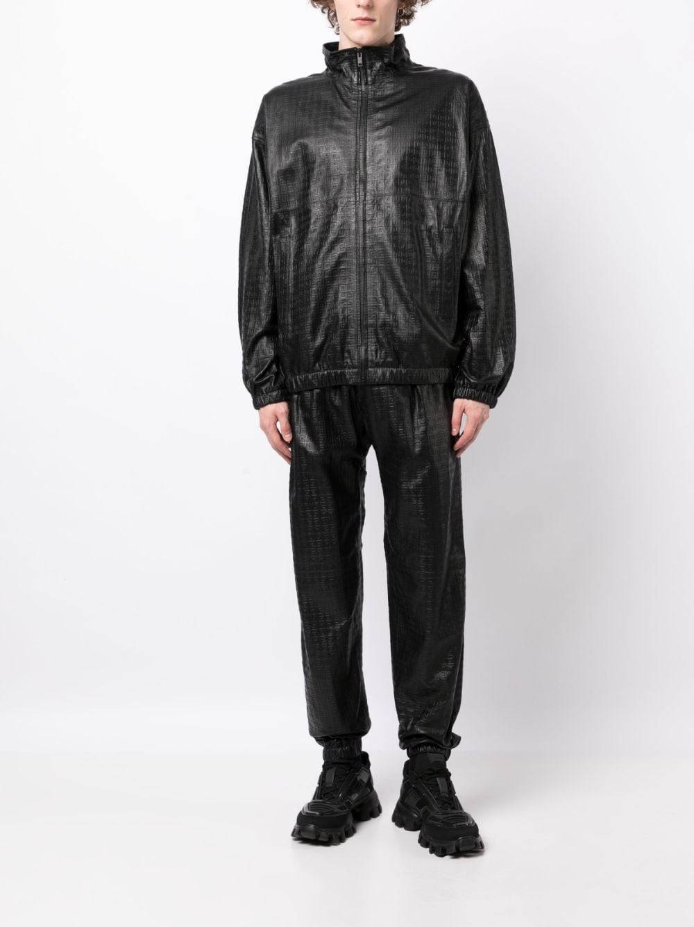 Embossed-4G Pattern Leather Trousers