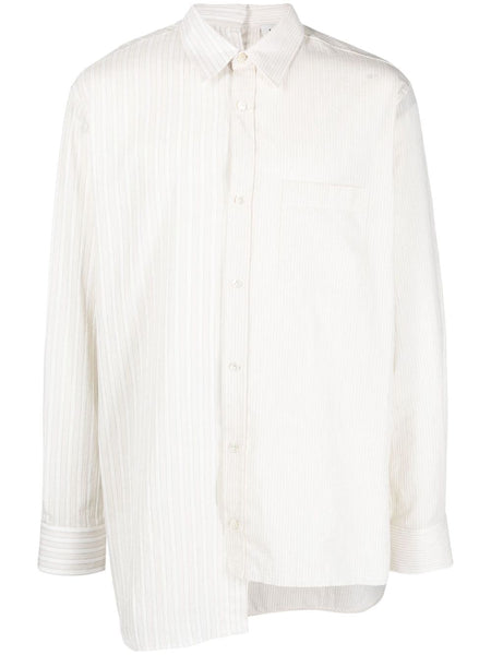 Striped Asymmetric-Hem Shirt