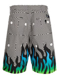Abstract-Pattern Cotton Chino Shorts