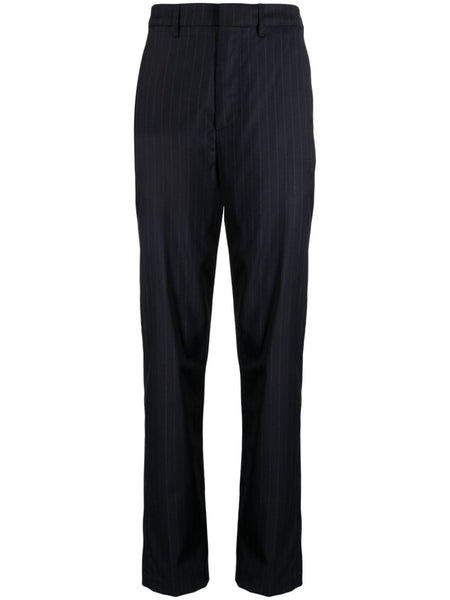 Pinstripe Tapered-Leg Trousers