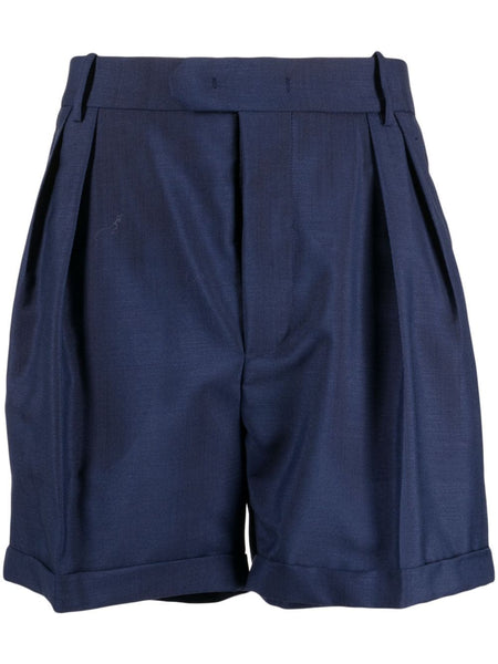 Pleated Twill Tailored Shorts