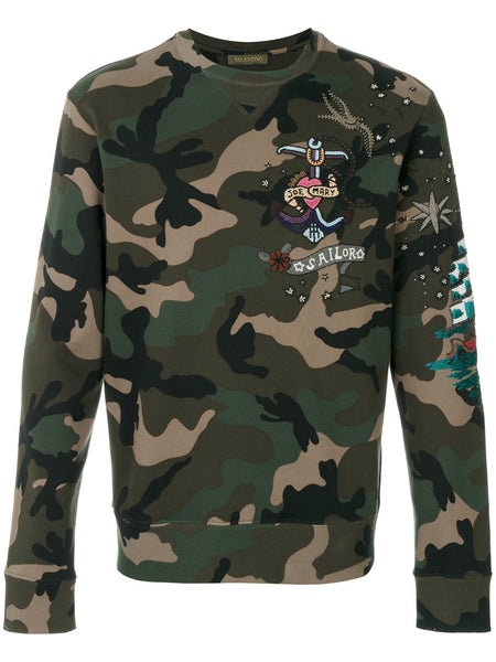 Valentino Patch Sweatshirt Camo