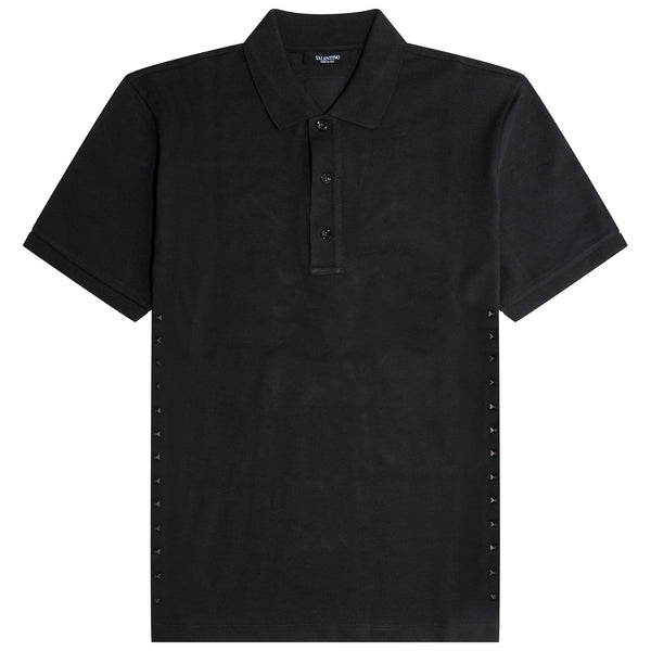Valentino Rockstud Polo Shirt Black